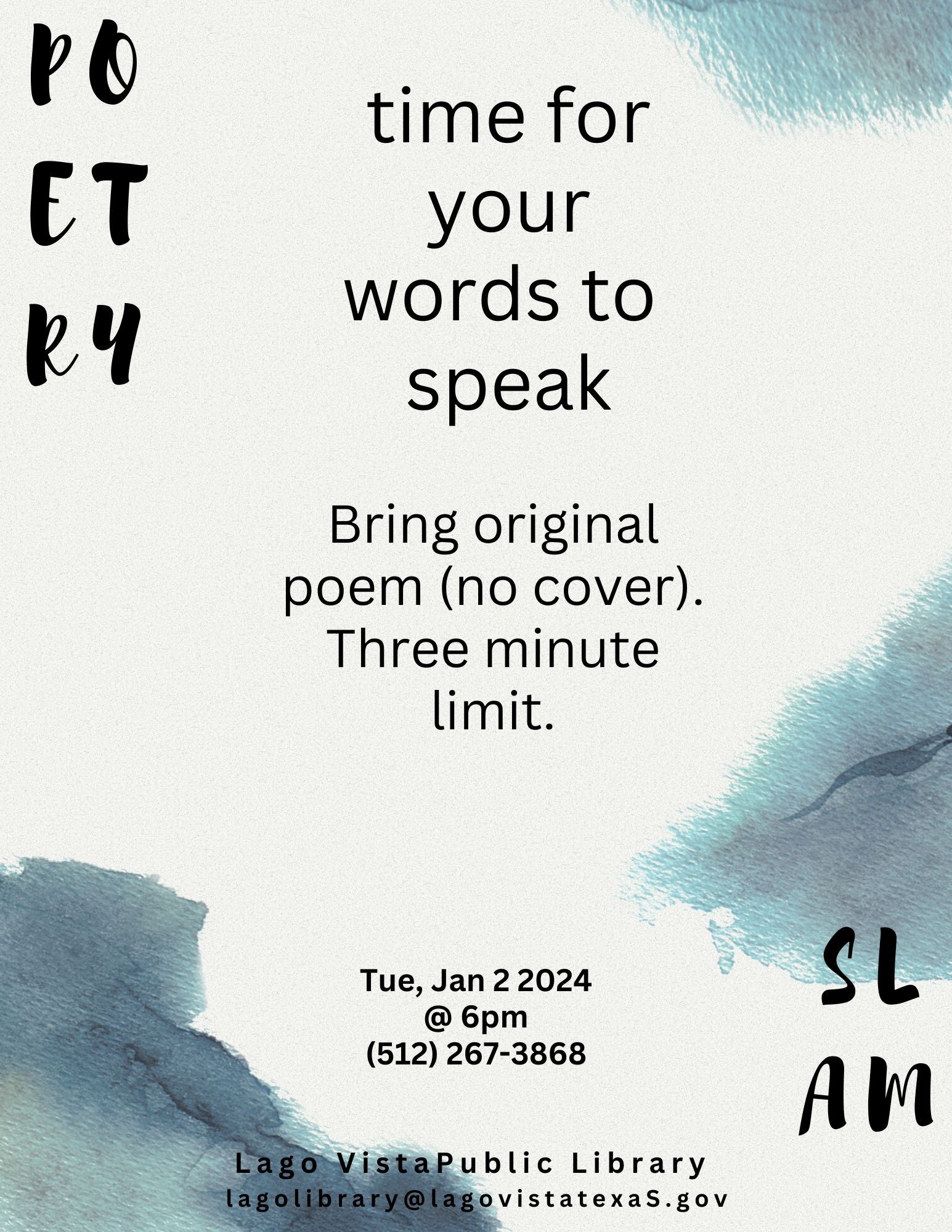 a flyer for a poetry slam event