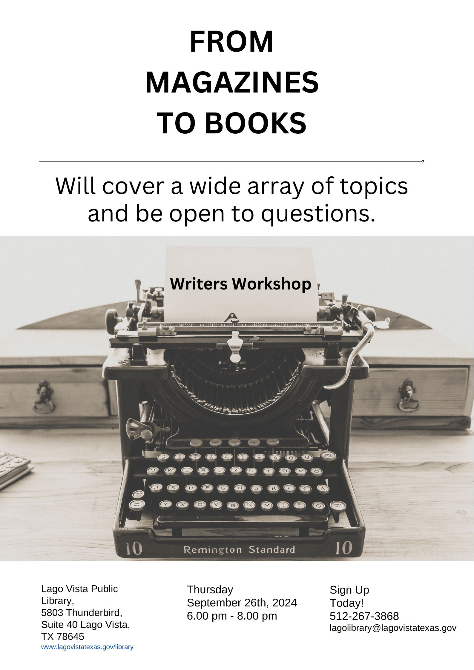 Writers Workshop 9/5/24